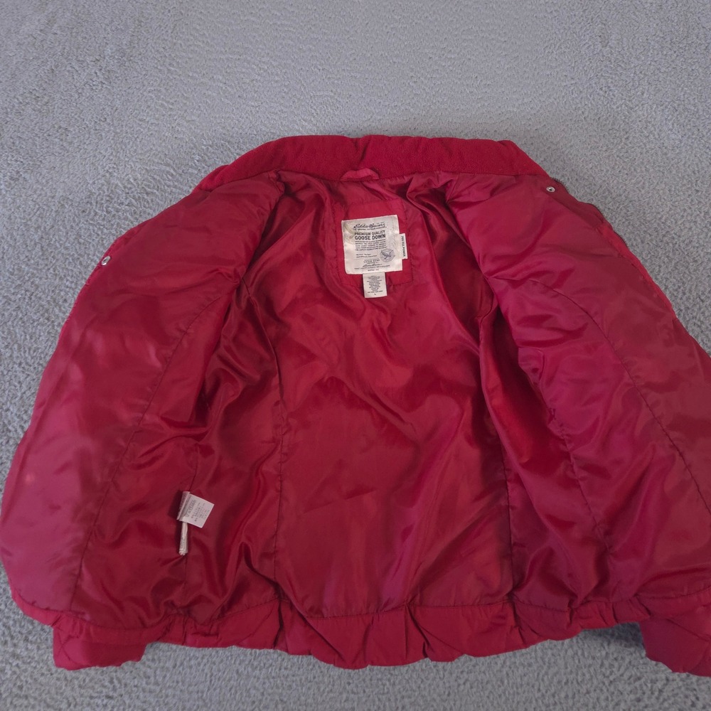 Eddie Bauer Jacket Womens L Red Puffer Diamond Quilted 700 Fill Power Goose Down - Picture 4 of 12